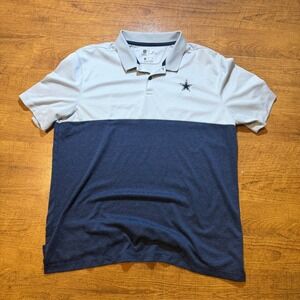 Nike NFL Dallas Cowboys Dri-FIT Polo Shirt Mens XL Grey Navy Blue Colorblock